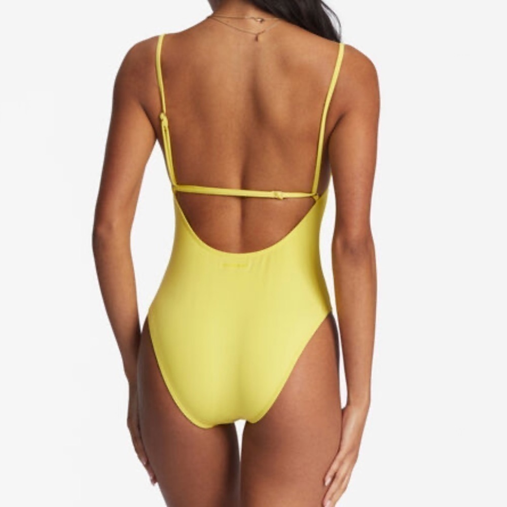 NWT Billabong Sol Searcher Cut-Out One Piece Swimsuit in Yellow - Picture 5 of 10